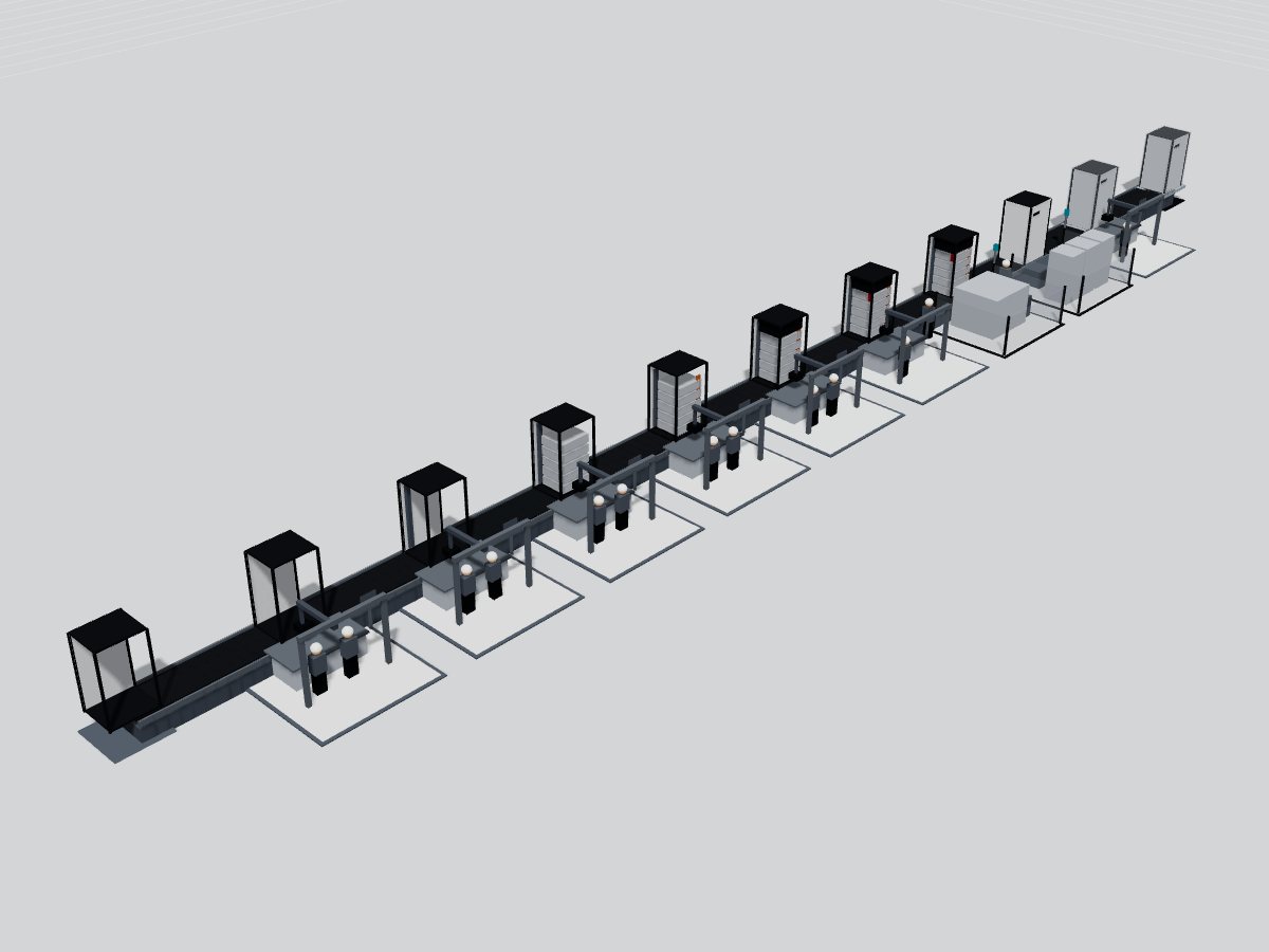 3D model of a C&I cabinet integration line